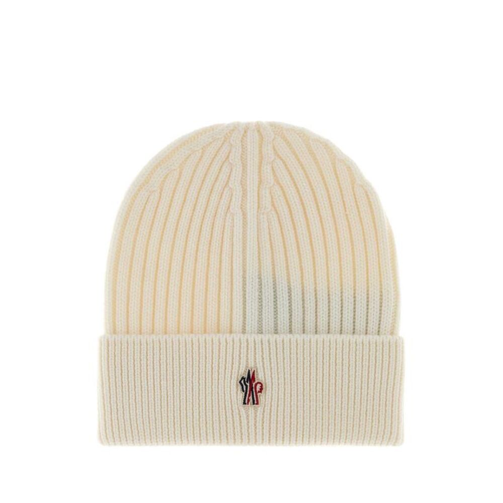 Moncler Grenoble Men Ivory Wool Beanie Hat
